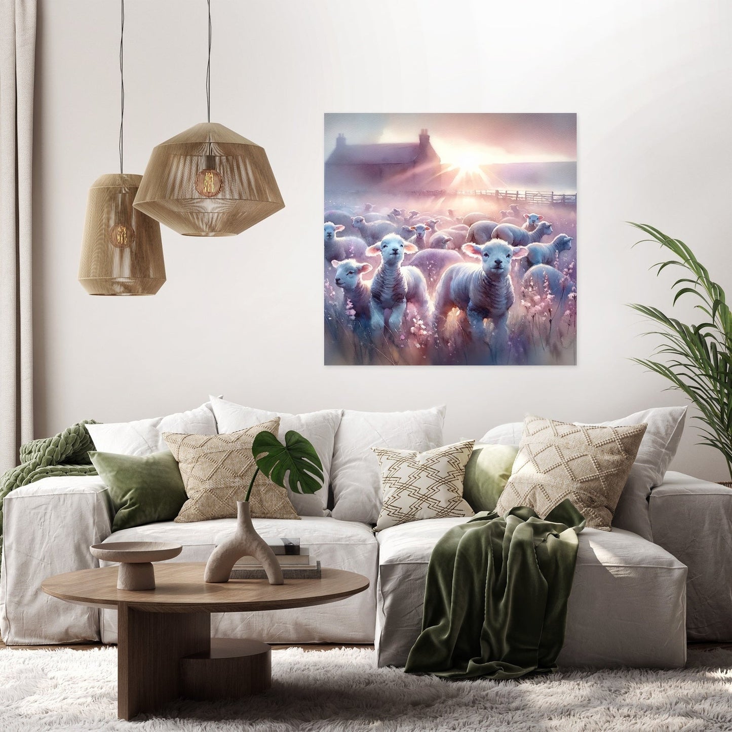 Dawn's Gentle Lambs Canvas