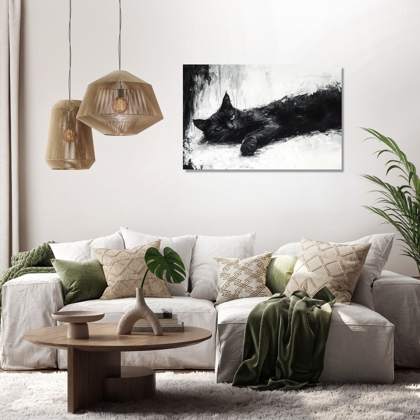 Black Cat Serenity Canvas