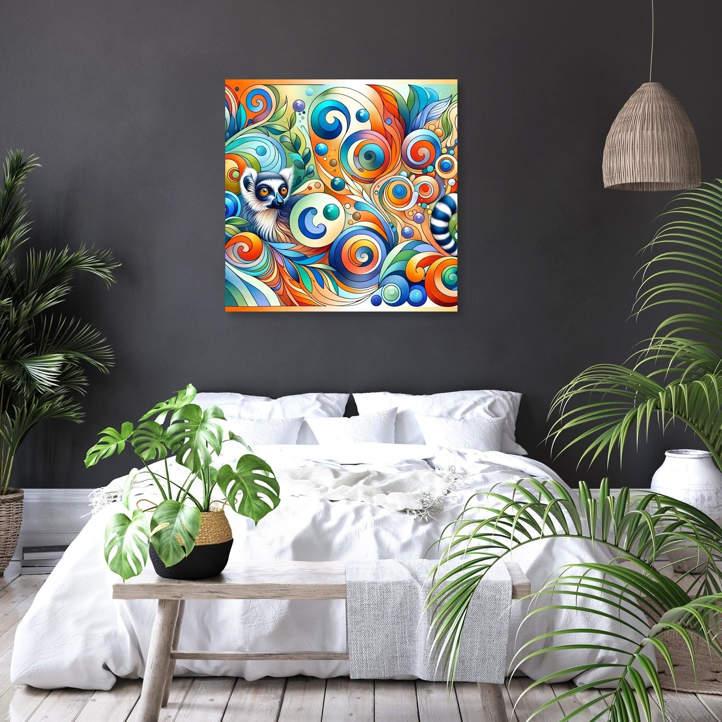 Whimsical Lemur Canvas