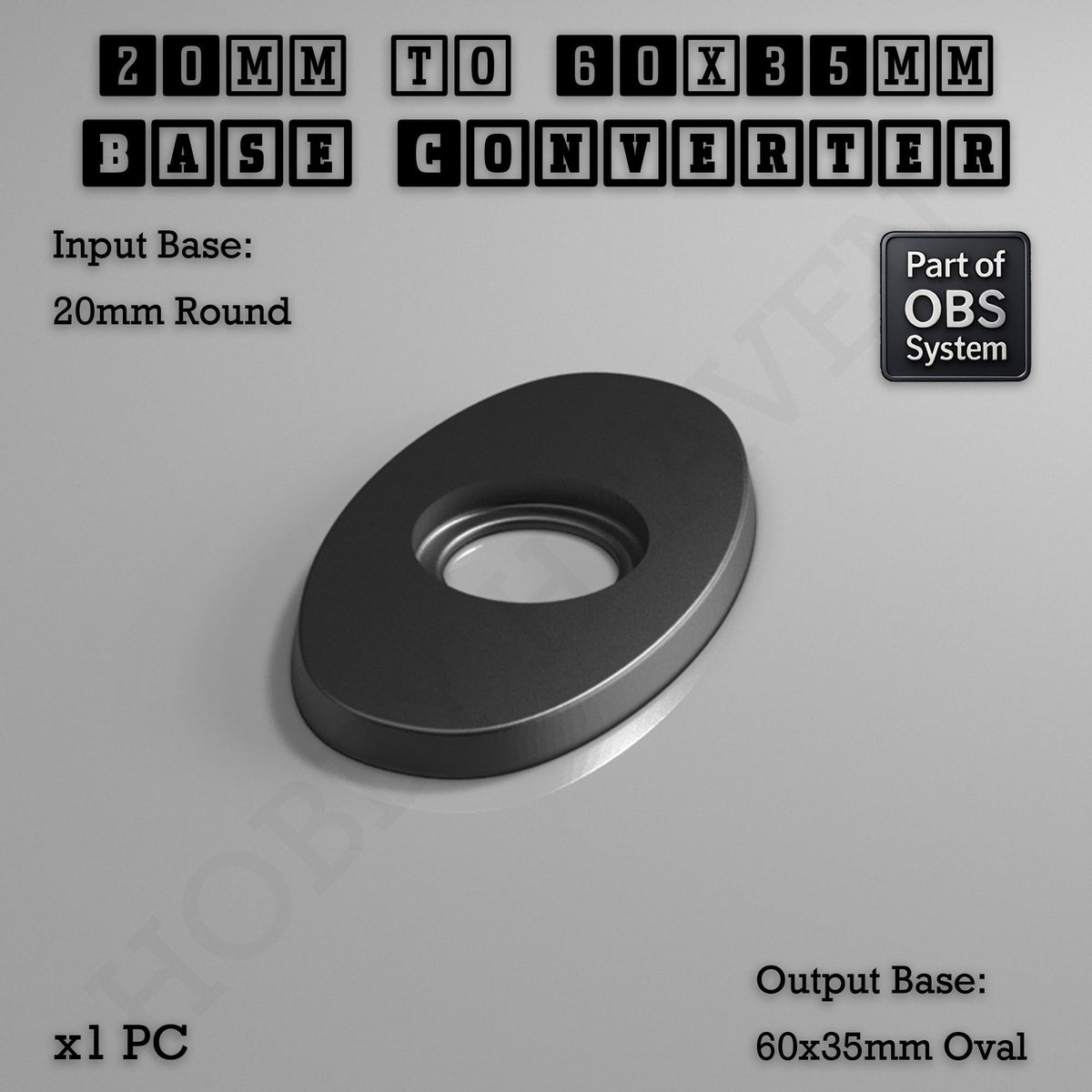 Round To Oval Bases Size Converters 3d Print Full Range