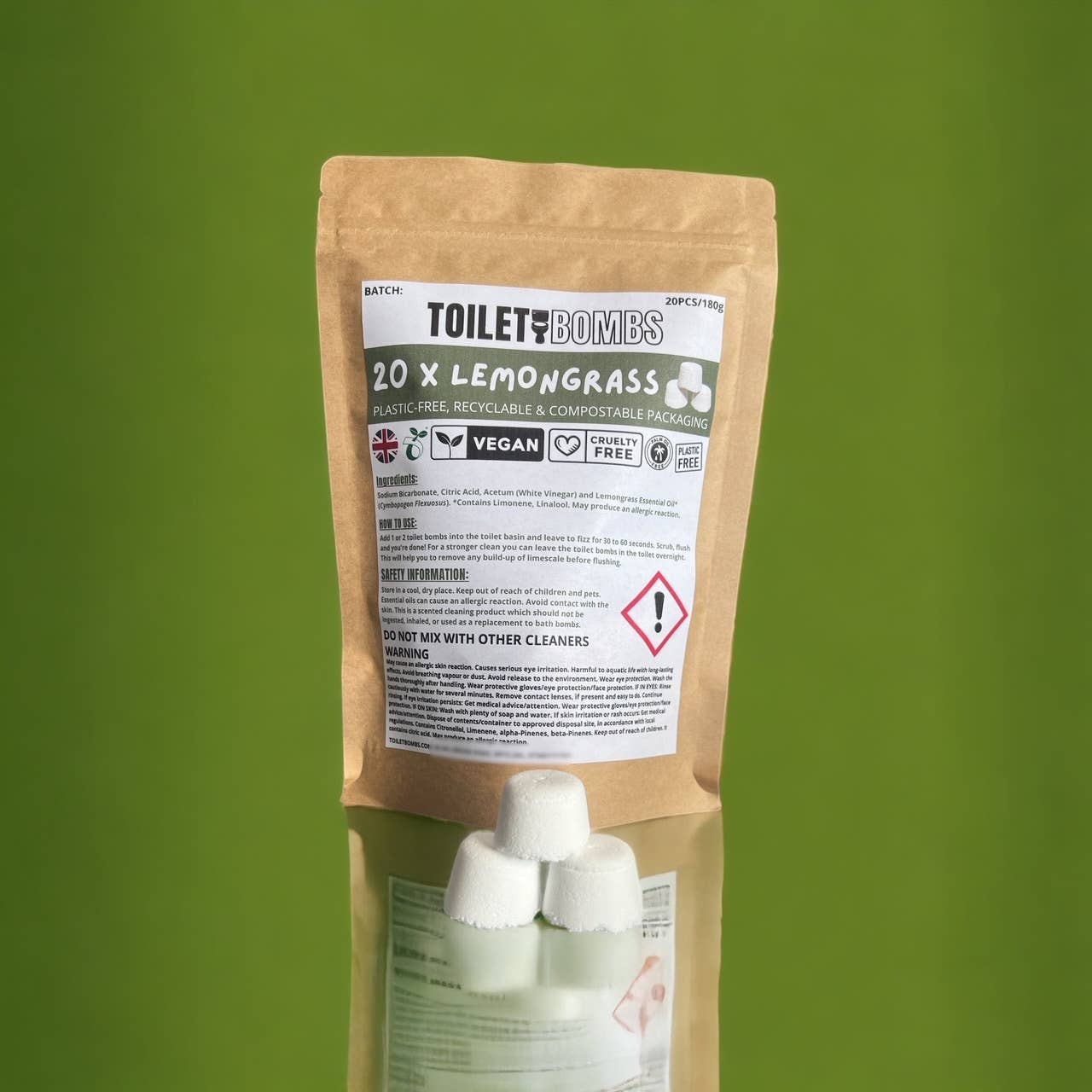 Eco Friendly Toilet Cleaning Bombs - 20 Pack