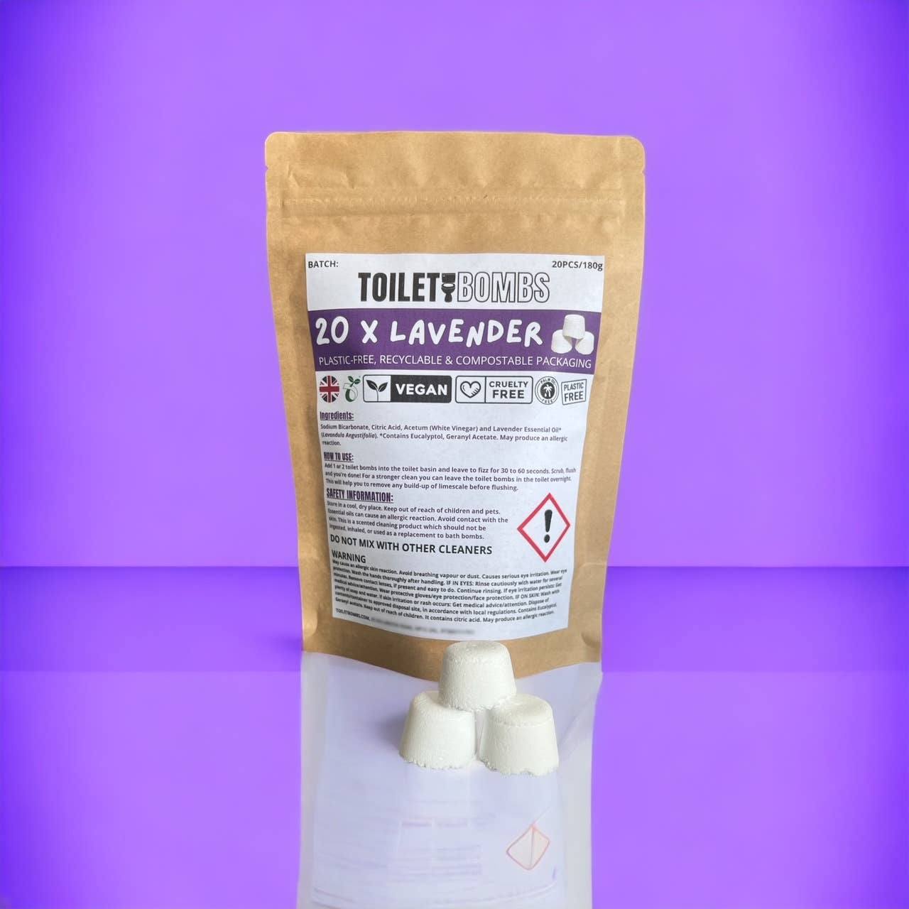 Eco Friendly Toilet Cleaning Bombs - 20 Pack