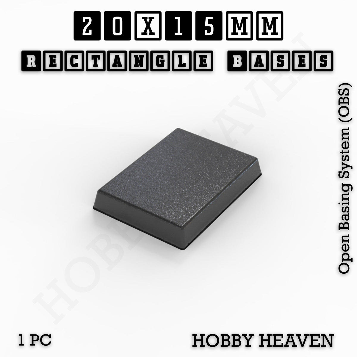 Rectangle Bases Small Sizes - 20x15mm to 75x25mm and up to 60x50mm Wide - 3D Print Tabletop Games