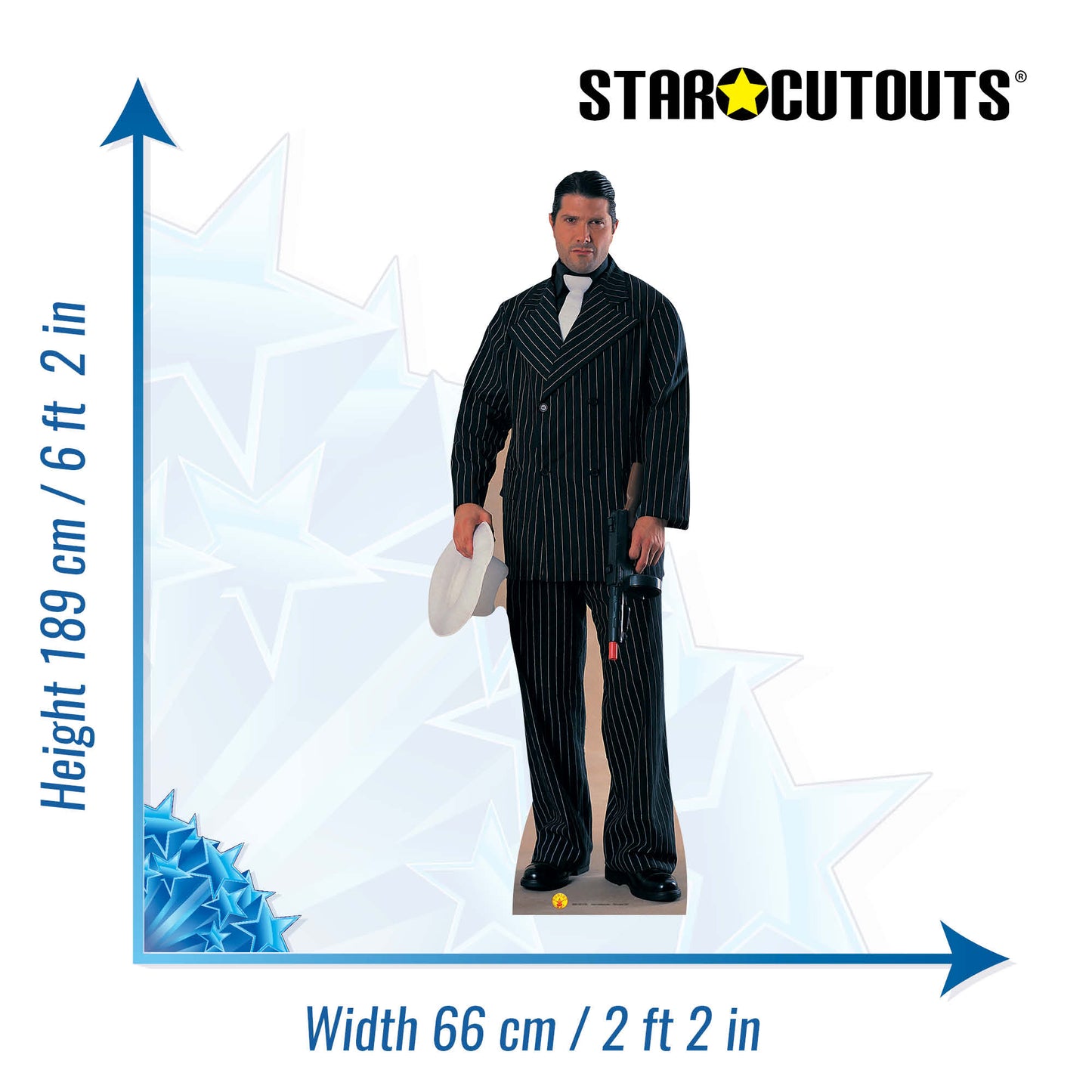 SC210 Gangster (in black pinstripe suit) Cardboard Cutout Height 189cm