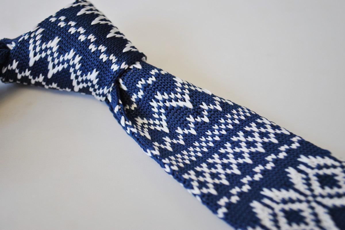 christmas range - blue jumper knitted christmas tie