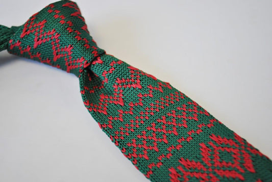 christmas range - green jumper knitted christmas tie