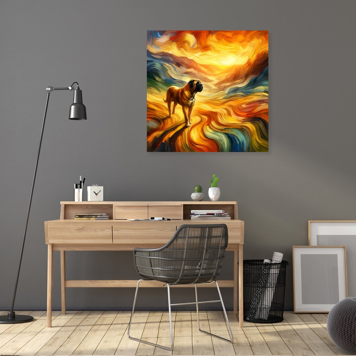 Solitary Sunset Wanderer Bullmastiff Canvas