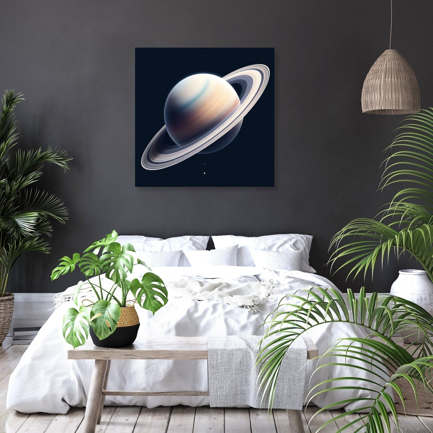 Saturn's Ringed Elegance Canvas