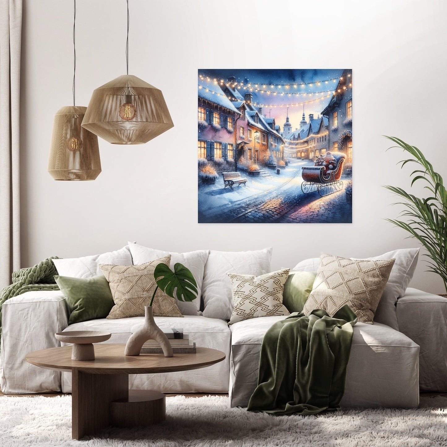 Melancholic Winter's Reflection Canvas