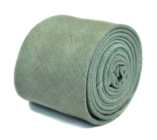 mint green slim linen tie