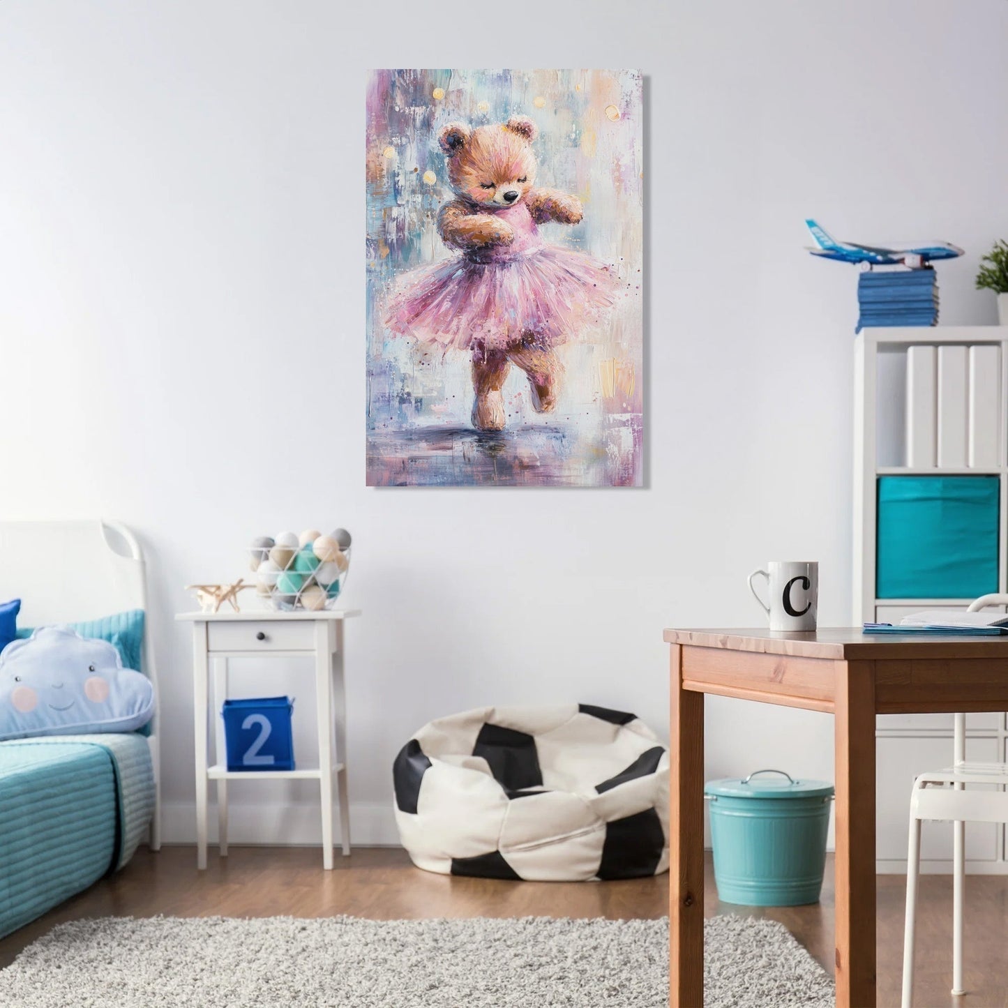 Joyful Ballerina Bear Canvas