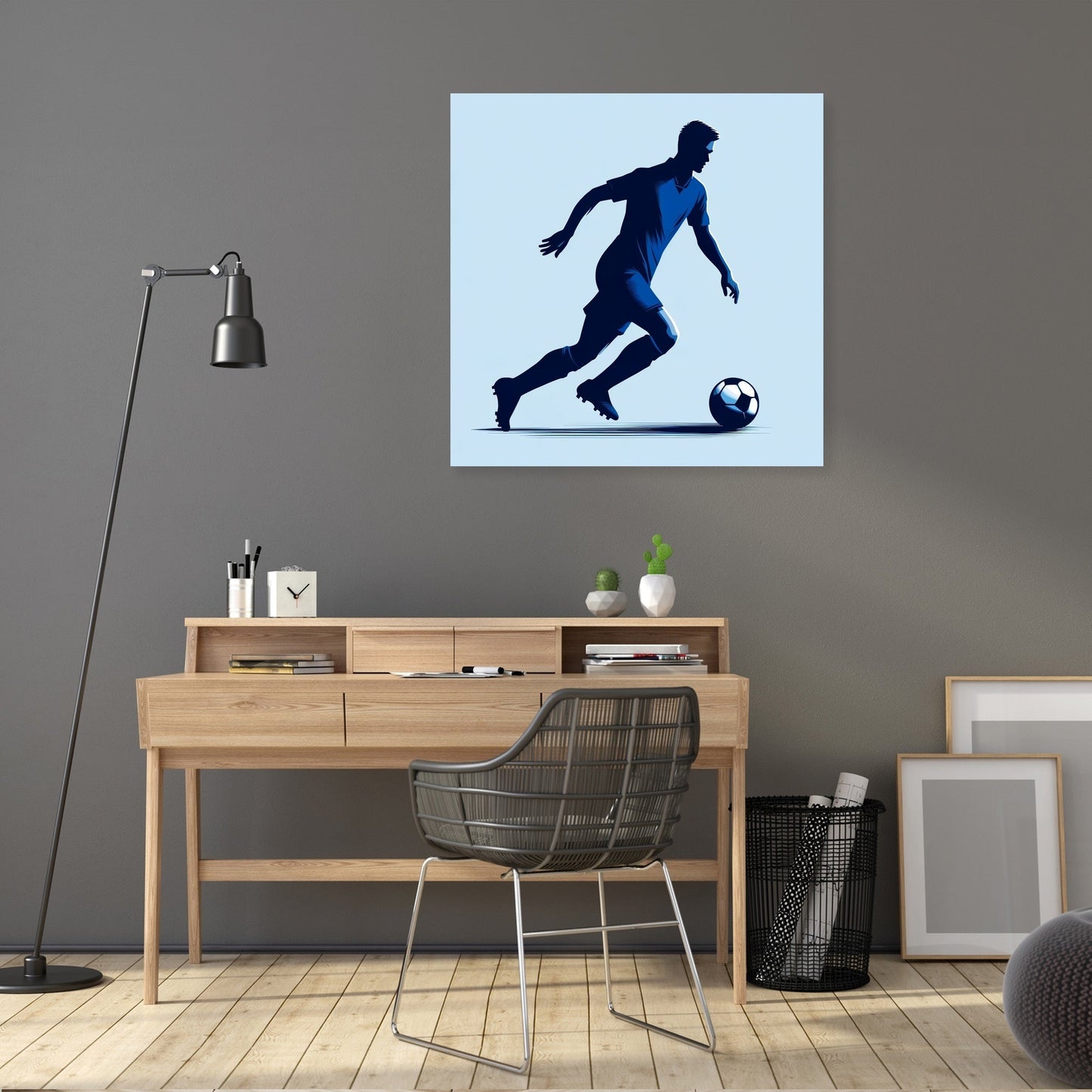 Glasgow Blue Dribble Canvas