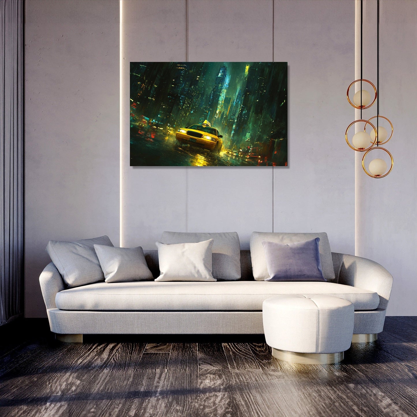 Starry Night Taxi Canvas