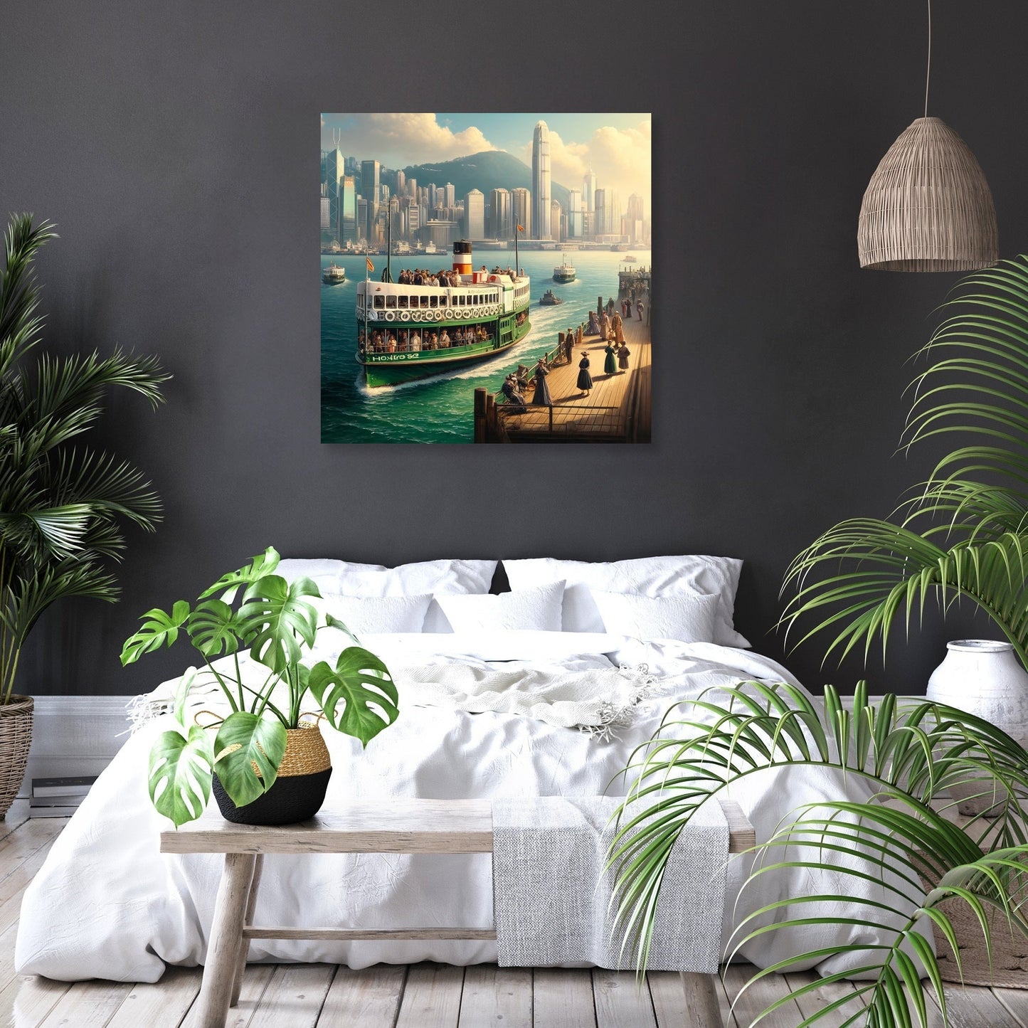 Sunny Day on Victoria Harbour Canvas