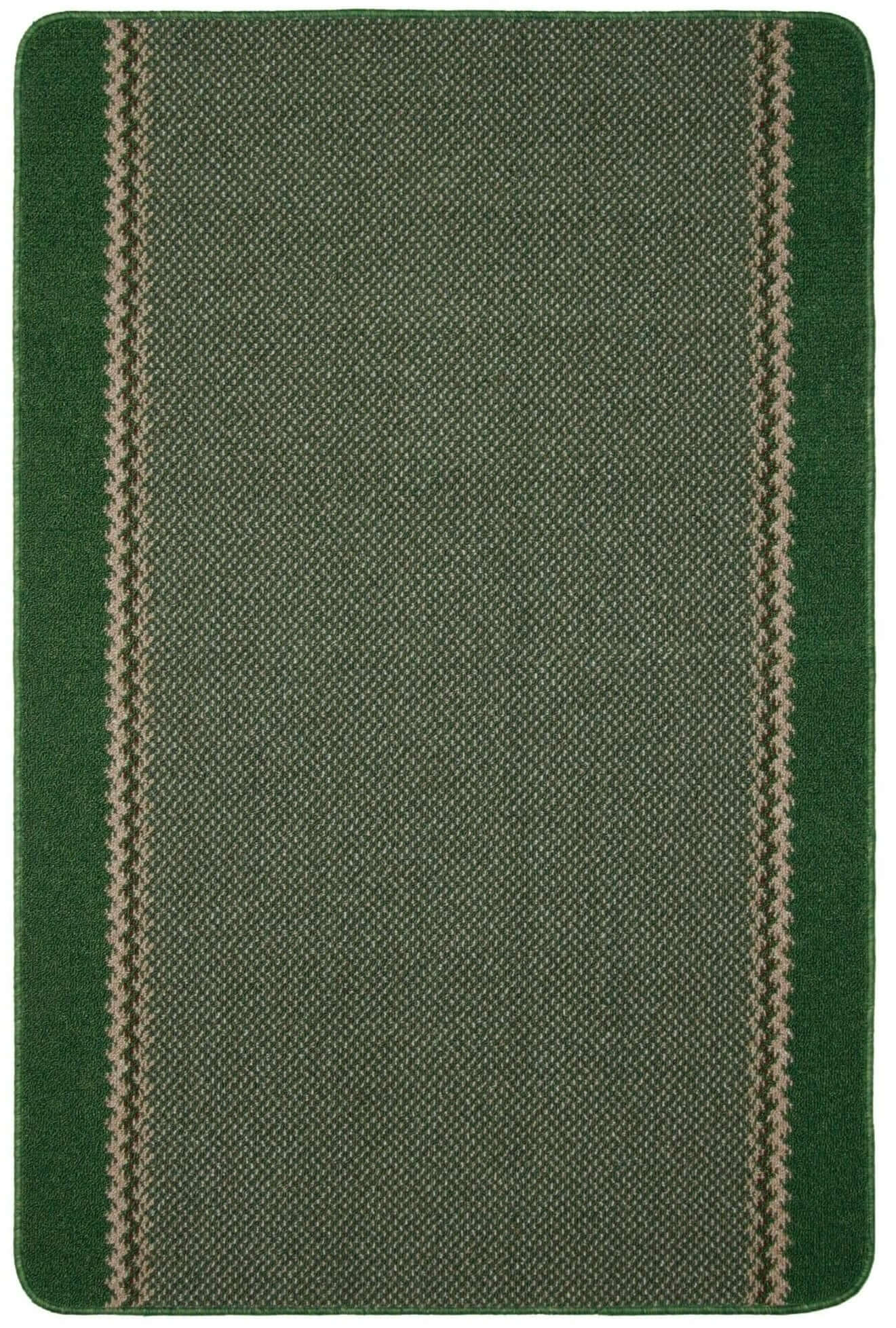 Washable Designer Bordered Green Rug | 116Gr