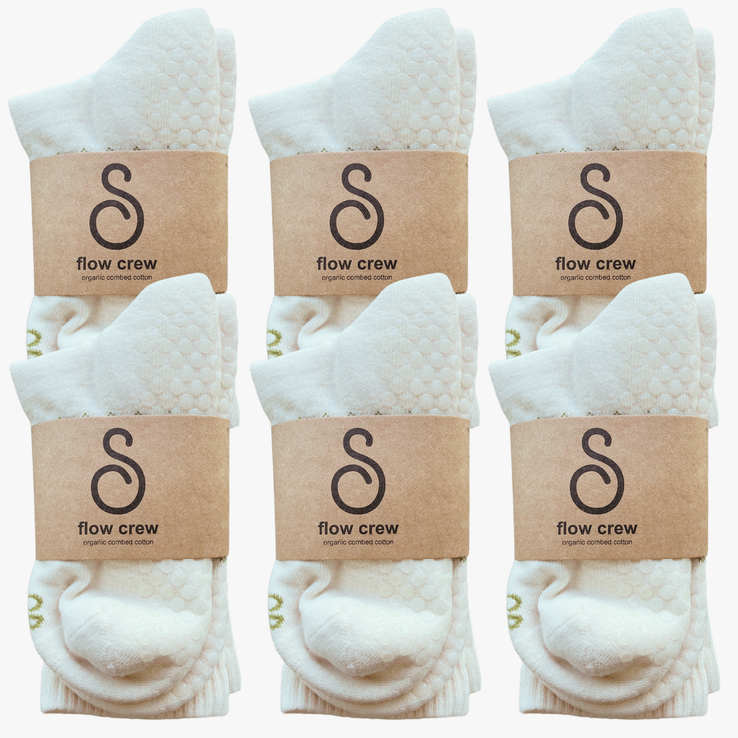grip socks (crew / mid-calf) - organic combed cotton