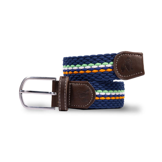 Woven Belt - Orange / Green Fine Stripe