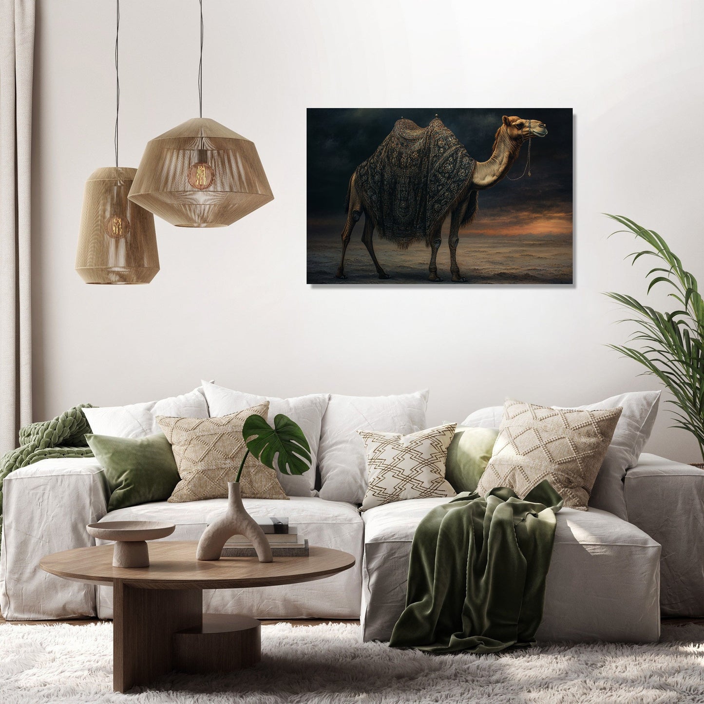 Embroidered Camel Canvas