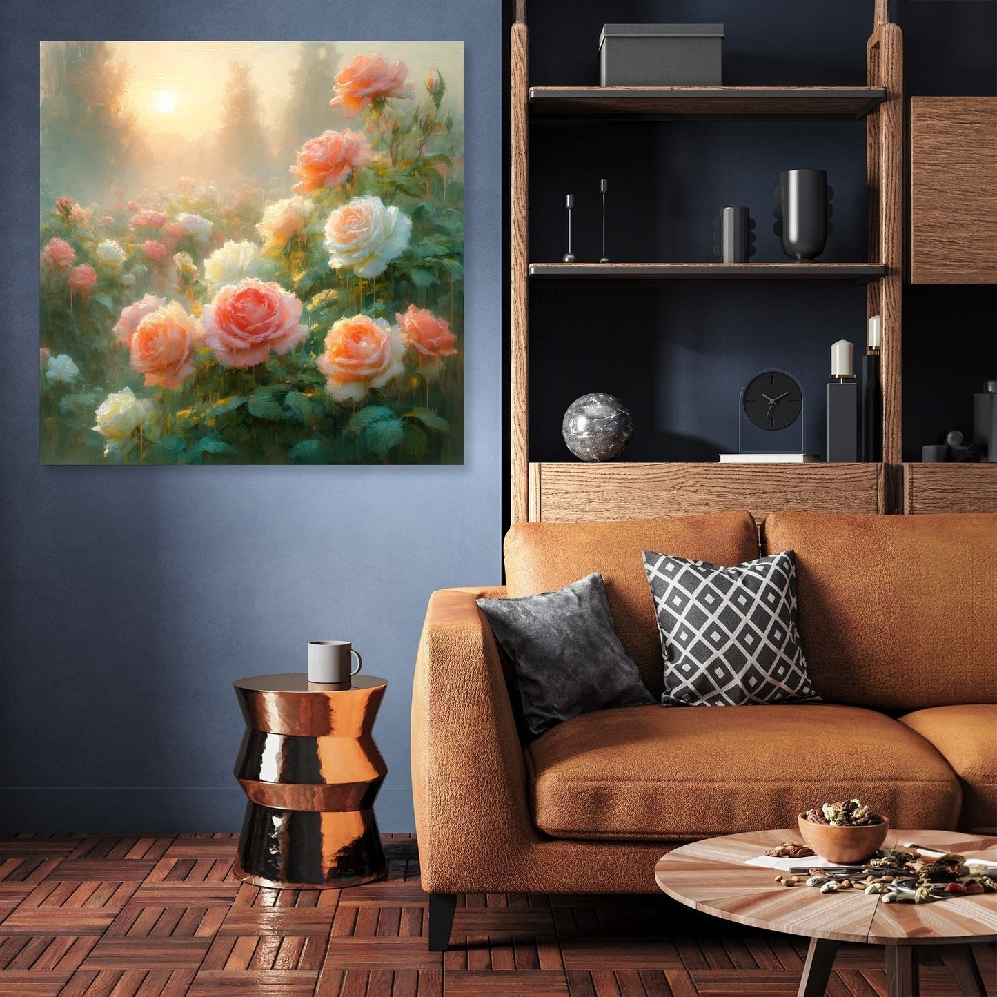 Impressionist Rose Morning Canvas