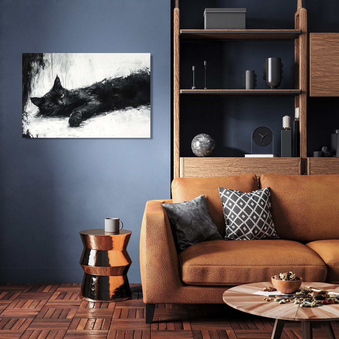 Black Cat Serenity Canvas