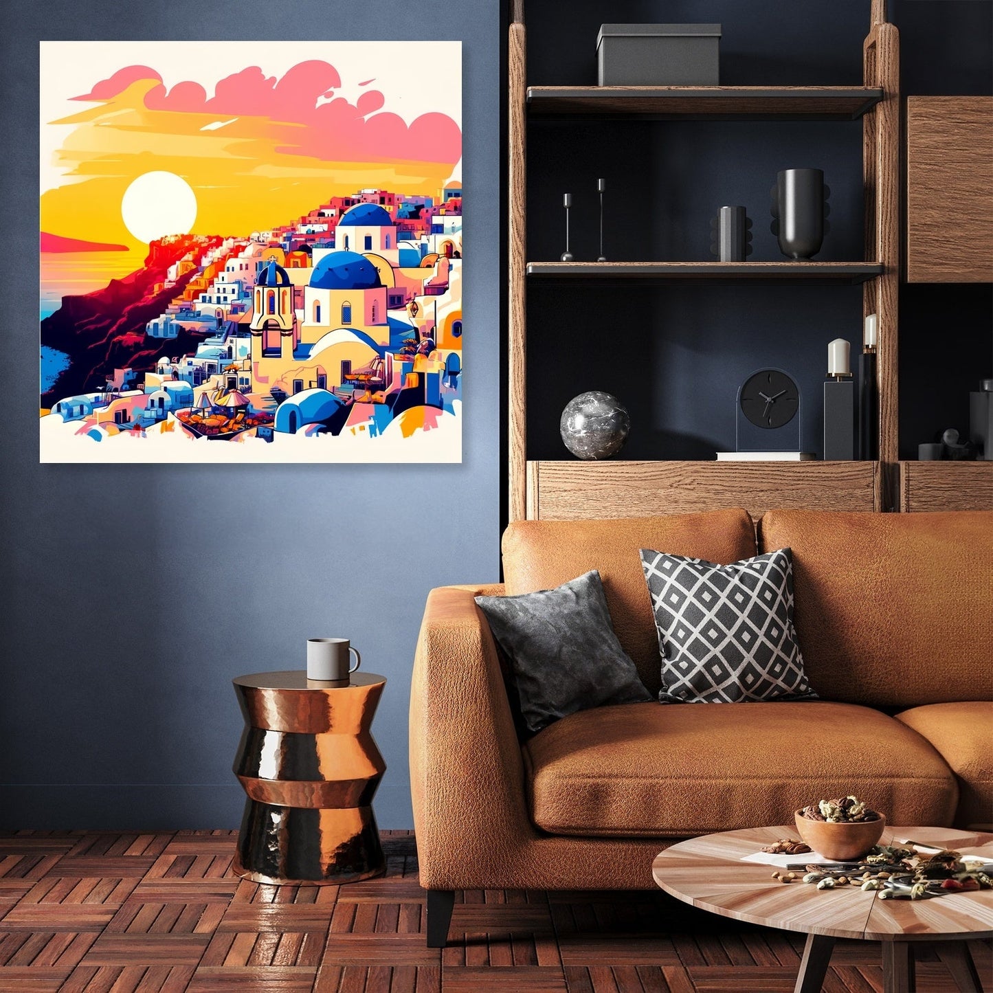 Santorini Sunset Splendor Canvas