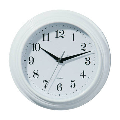 25cm Dia Vintage White Wall Clock | Pelham