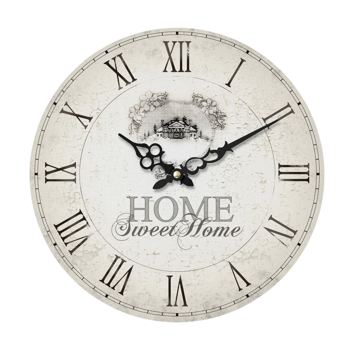 34cm Dia Round Wall Clock | Home Sweet Home