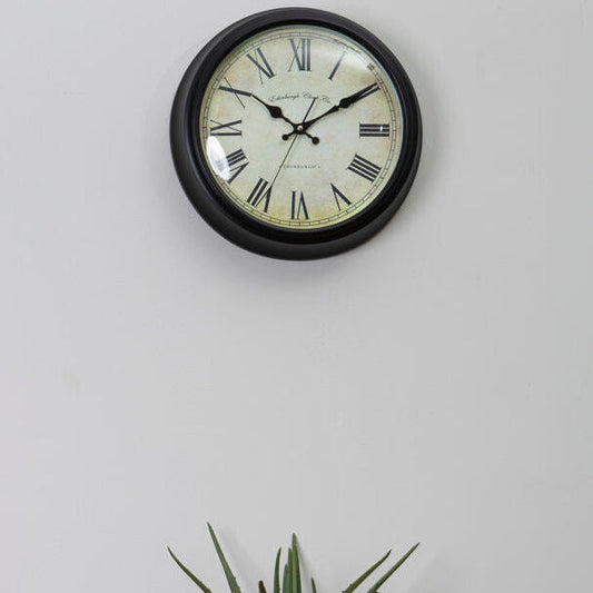 Robello 36cm Dia Black Lined Rim Wall Clock