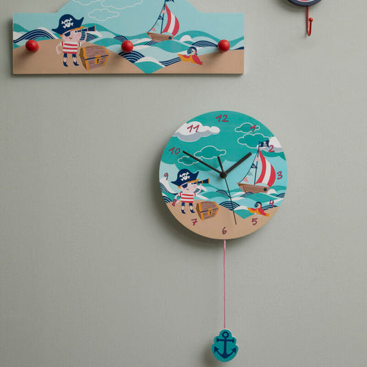 Pirate 23cm Dia Wall Clock