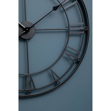 Baywood 59cm Dia Matt Black Metal Wall Clock