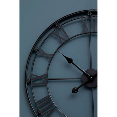 Baywood 59cm Dia Matt Black Metal Wall Clock