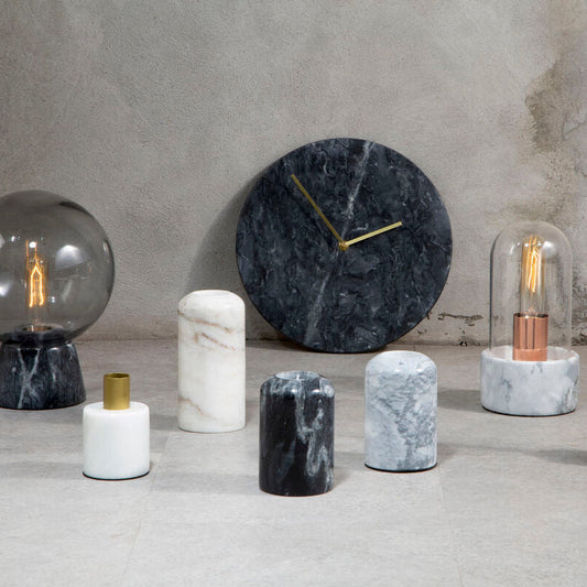 Lamonte Black Marble Wall Clock
