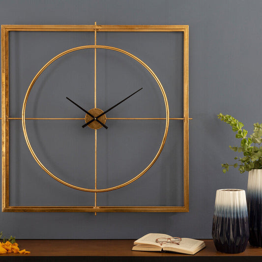 Trinity Gold Finish Metal Wall Clock