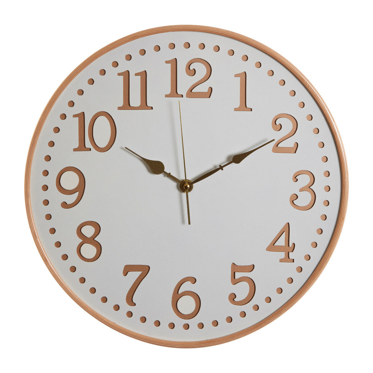 Vitus White Wood With Gold Numbers Wall Clock