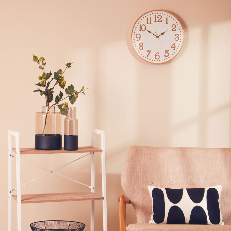 Vitus White Wood With Gold Numbers Wall Clock