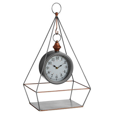 Antique Silver Finish Table Clock | Hayden