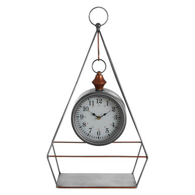 Antique Silver Finish Table Clock | Hayden