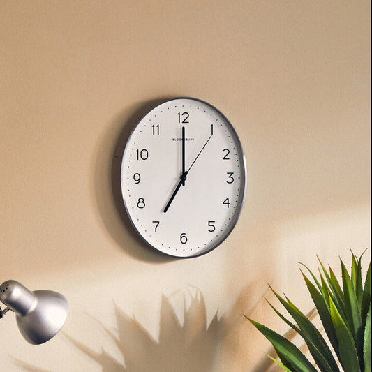 Elko Oval Wall Clock With Silver Finish