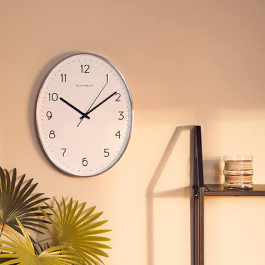 Oval Wall Clock with Dark Grey Finish | Elko