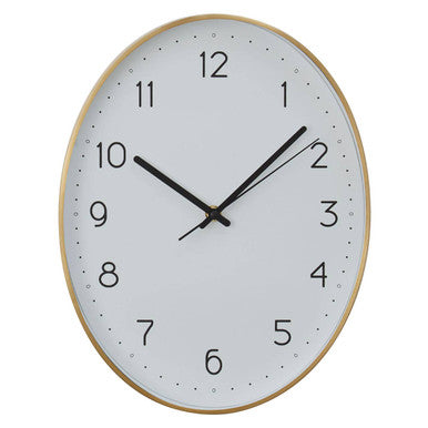Oval Wall Clock with Gold Finish | Elko