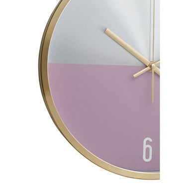 Elko Silver Gold And Pink Finish Wall Clock