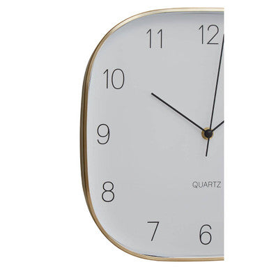 Elko Square Gold Finish Case Wall Clock