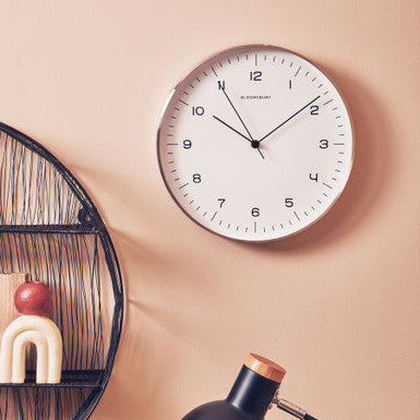31cm Dia Round Copper Finish Wall Clock | Elko
