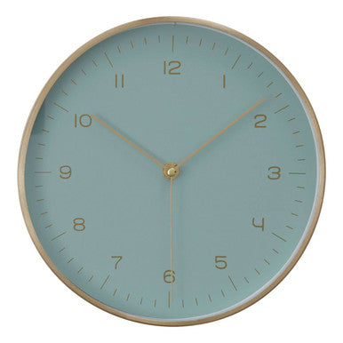 Elko Gold And Mint Green Finish Wall Clock