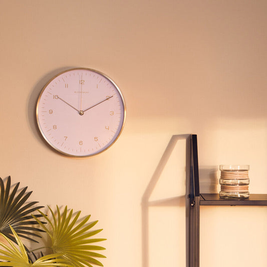 Elko 25cm Dia Gold and Pink Finish Wall Clock