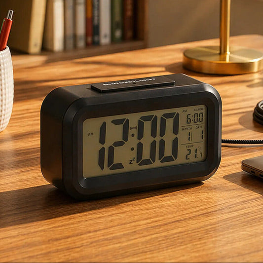 Camran Black Lcd Digital Clock