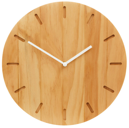Vitus Natural Finish Oak Wood Wall Clock