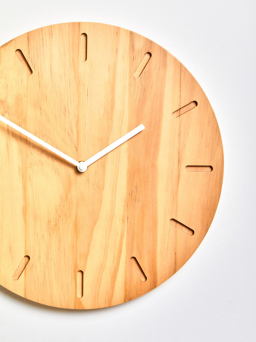 Vitus Natural Finish Oak Wood Wall Clock