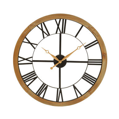 Vitus Black Metal Wall Clock with Gold F