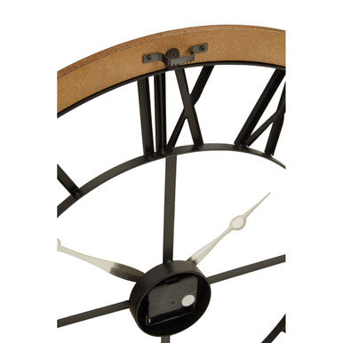 Vitus Black Metal Wall Clock with Gold F